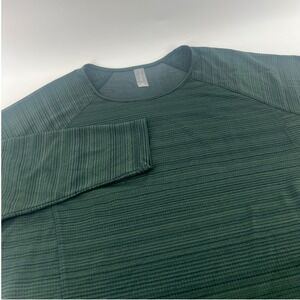 Vively Womens XL Green Textured Mesh Back Long Sleeve Active Top NWT